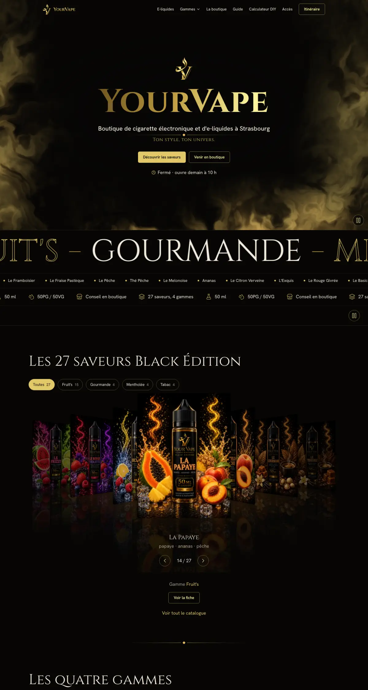 Aperçu du site YourVape
