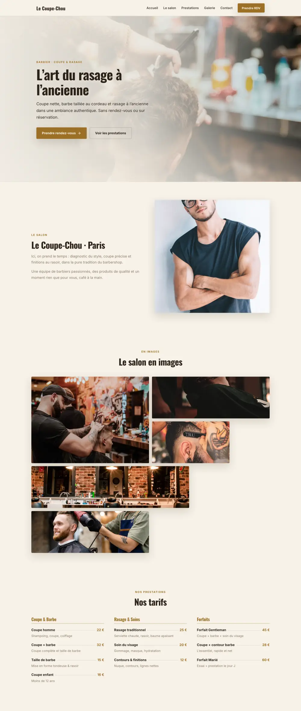 Modèle de site pour Friseur · Barbier
