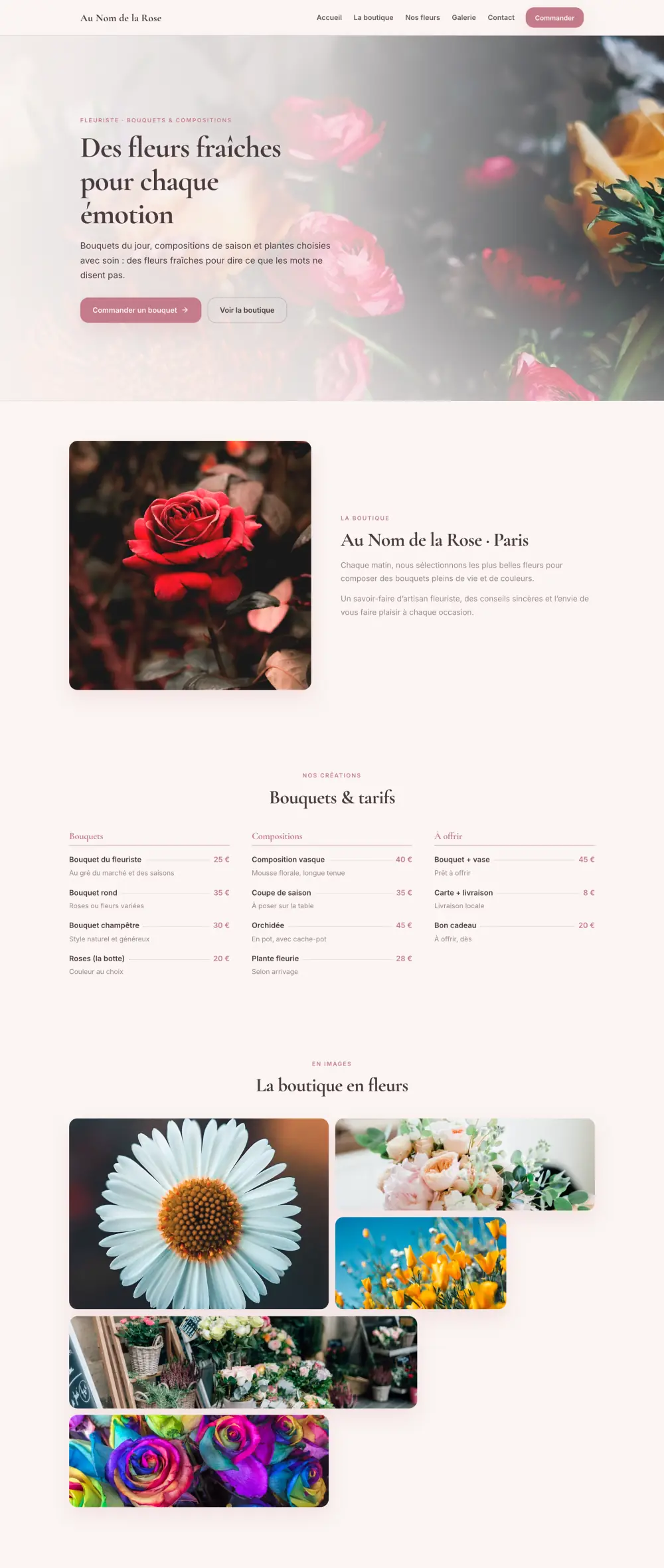 Modèle de site pour Blumenladen