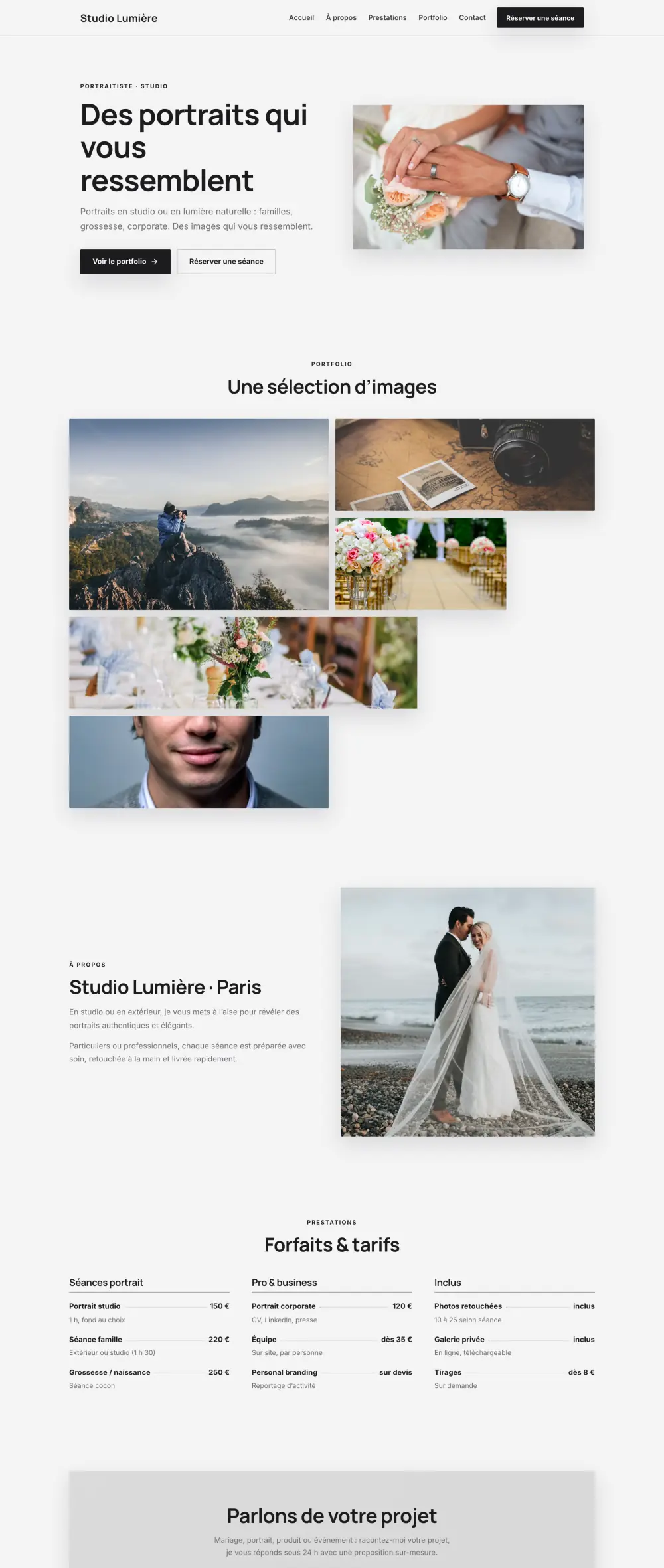 Modèle de site pour Fotograf